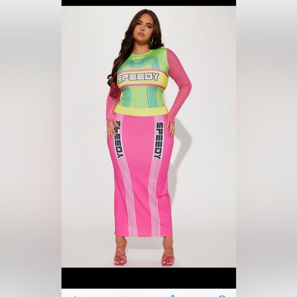 Fashion Nova Motor Sport 3X Bodycon Maxi Dress NWT